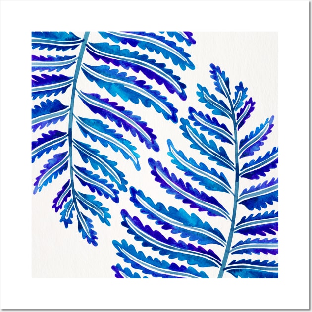 fern leaf navy Wall Art by CatCoq